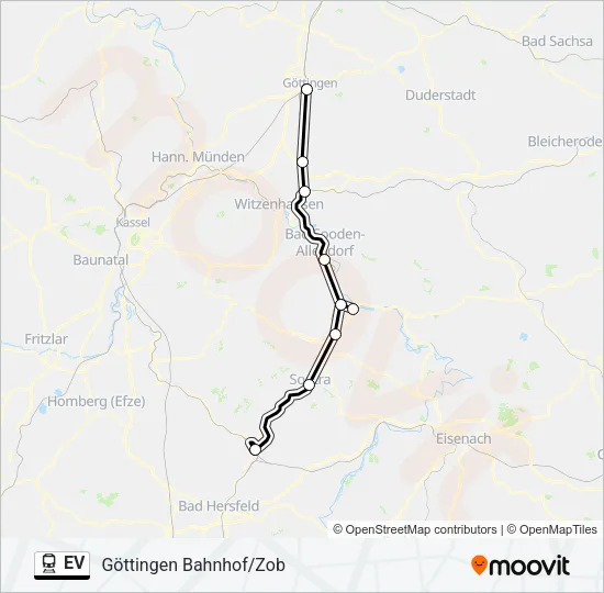 EV Train Line Map