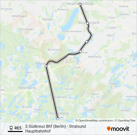 RE5 Train Line Map