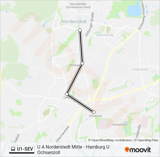  U1-SEV: карта маршрута