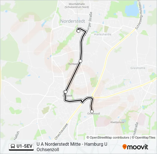  U1-SEV: карта маршрута