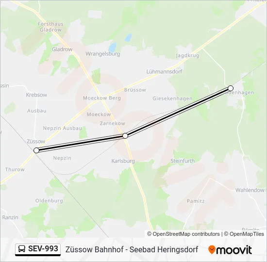Автобус SEV-993: карта маршрута