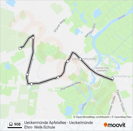 908 Bus Line Map
