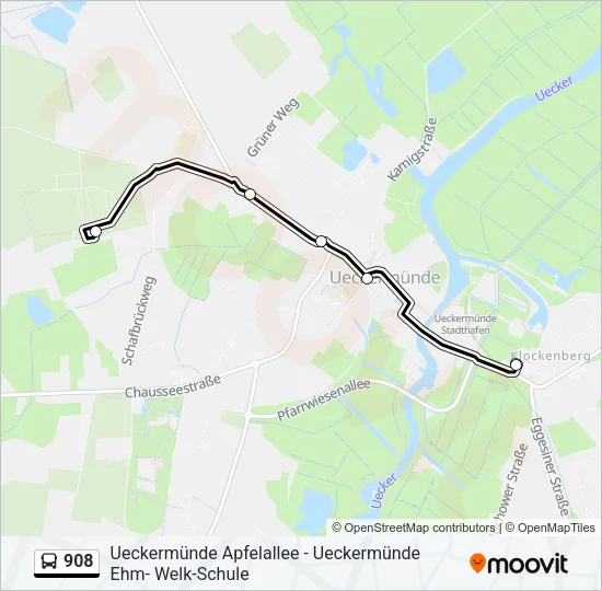 908 Bus Line Map