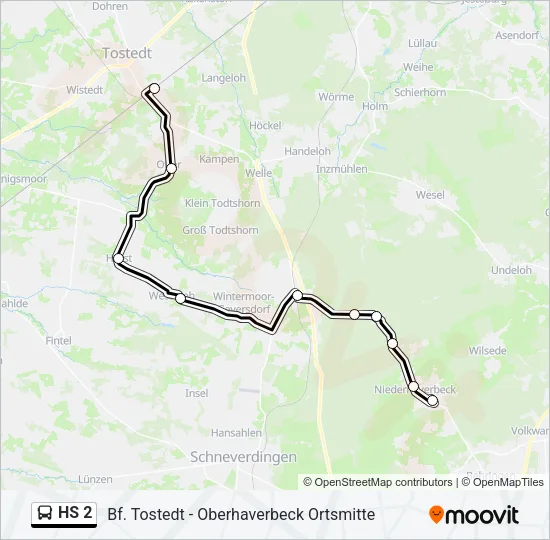Автобус HS 2: карта маршрута