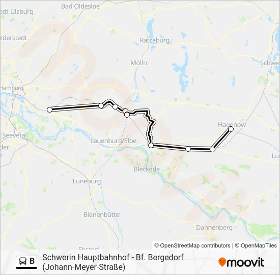 Автобус B: карта маршрута