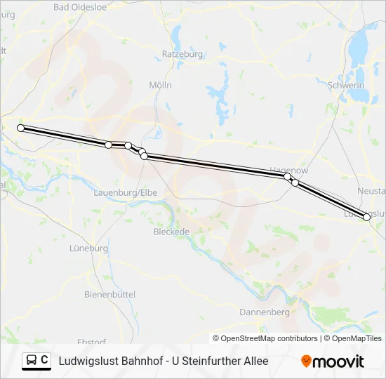 Автобус C: карта маршрута