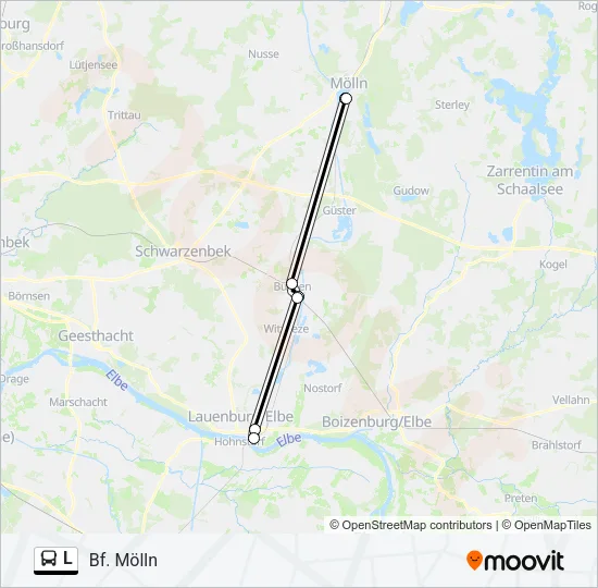 Автобус L: карта маршрута