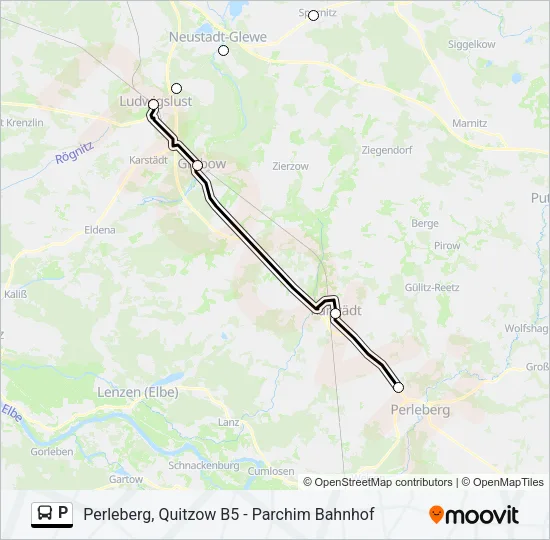 Автобус P: карта маршрута