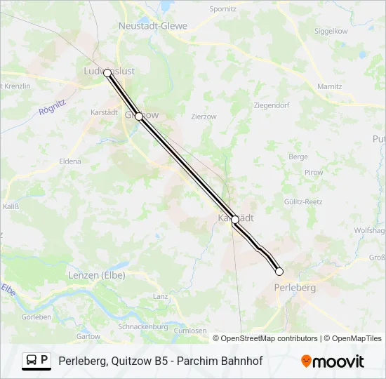 Автобус P: карта маршрута