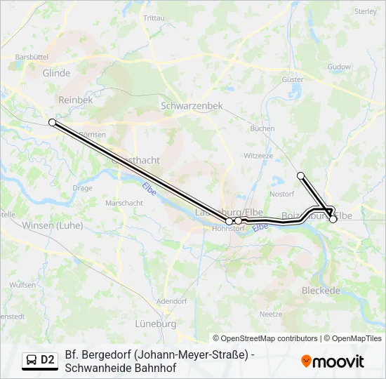 D2 Bus Line Map