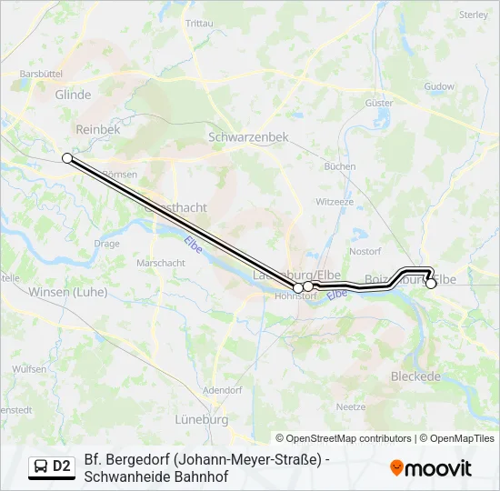 Автобус D2: карта маршрута