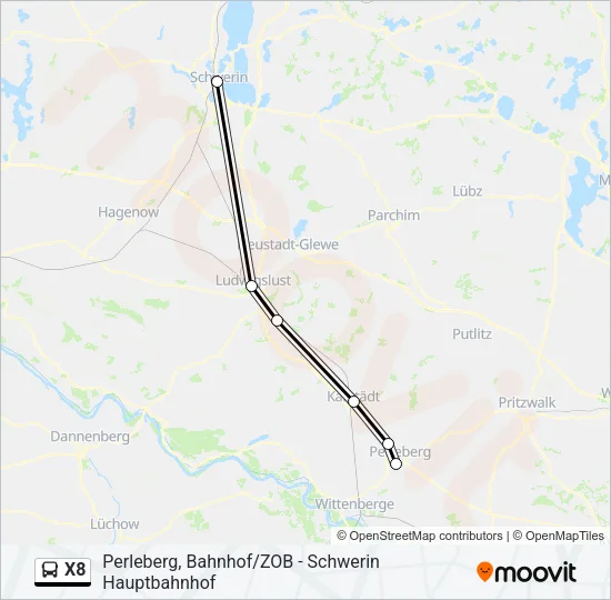 X8 Bus Line Map