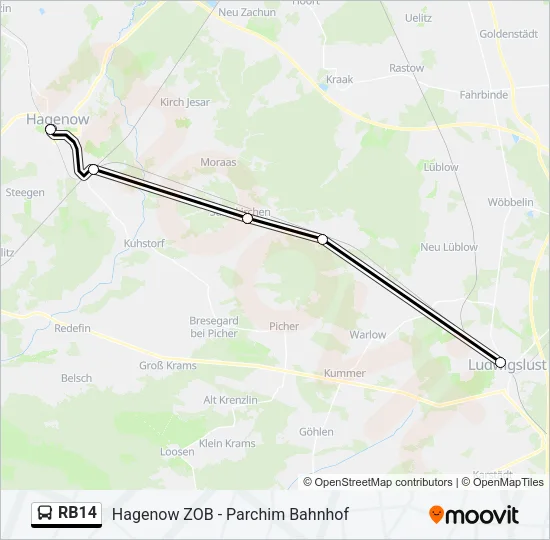 RB14 Bus Line Map