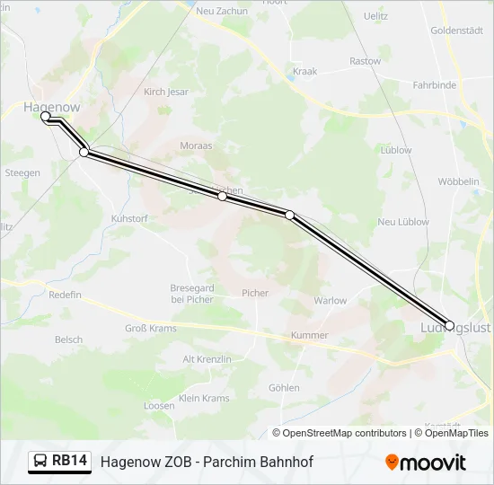 RB14 Bus Line Map