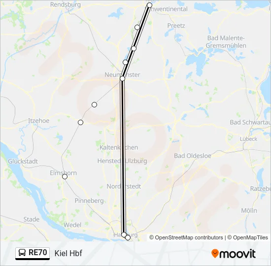 RE70 Bus Line Map