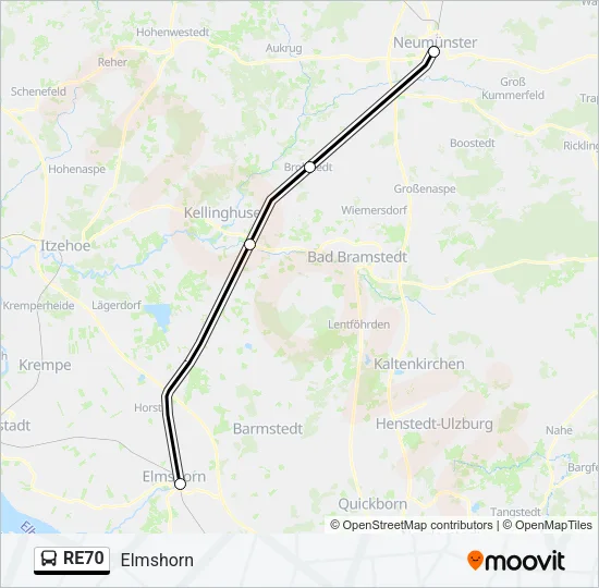 RE70 Bus Line Map