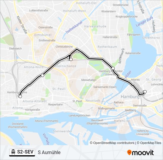S-Bahn S2-SEV: карта маршрута