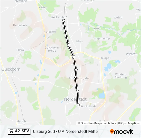 A2-SEV Bus Line Map