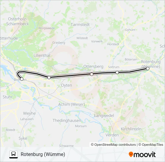 Автобус RB38-SEV: карта маршрута