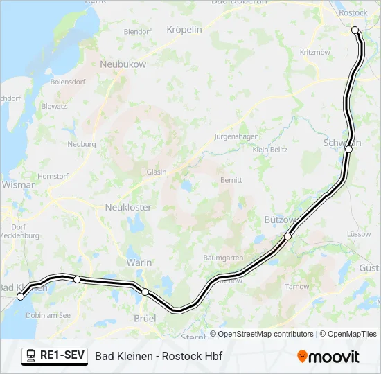 RE1-SEV Train Line Map