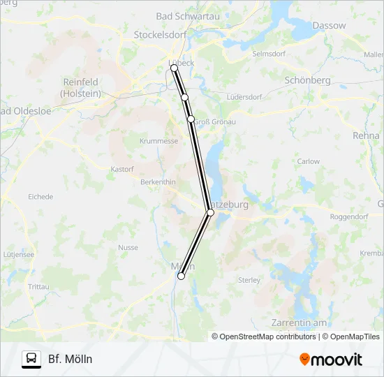 Автобус RE83-SEV: карта маршрута
