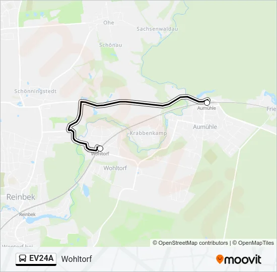 Автобус EV24A: карта маршрута