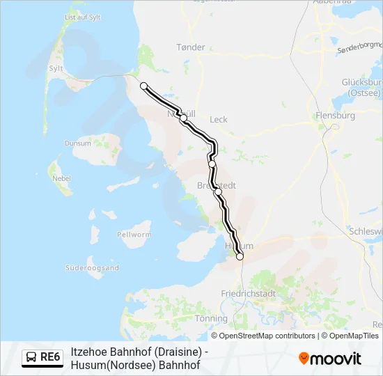 RE6 Bus Line Map