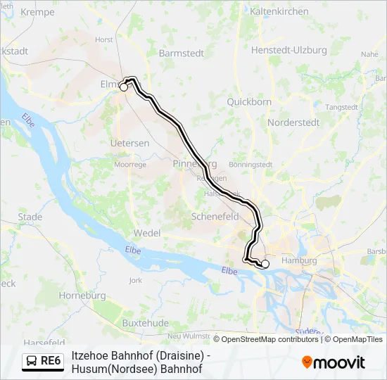 RE6 Bus Line Map