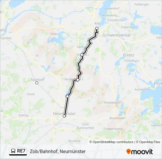 RE7 Bus Line Map