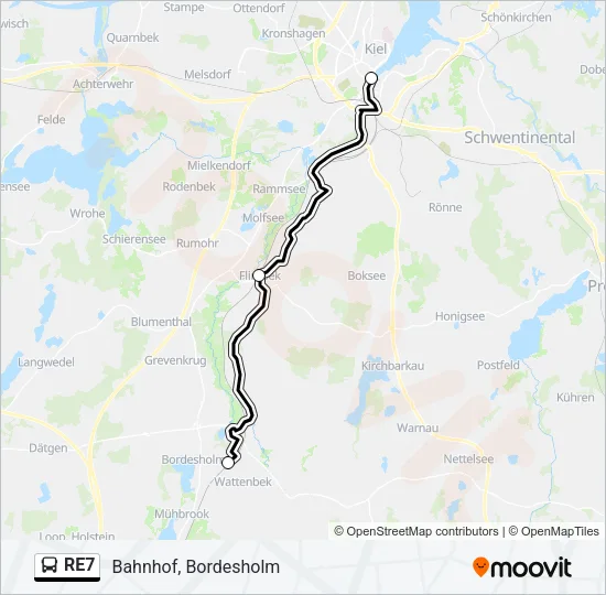 RE7 Bus Line Map