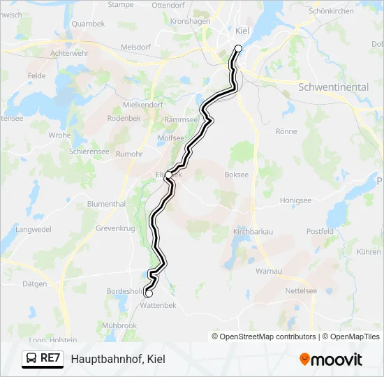 RE7 Bus Line Map
