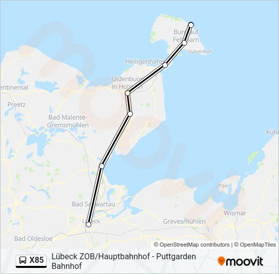 X85 Bus Line Map