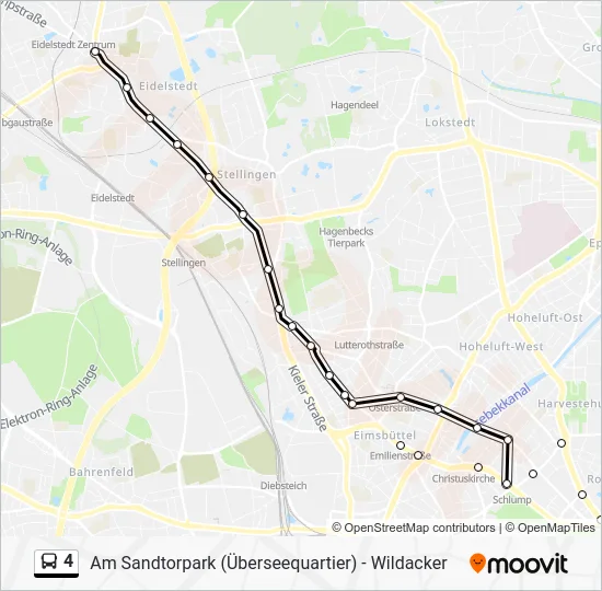 Автобус 4: карта маршрута