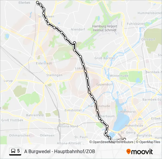 Автобус 5: карта маршрута
