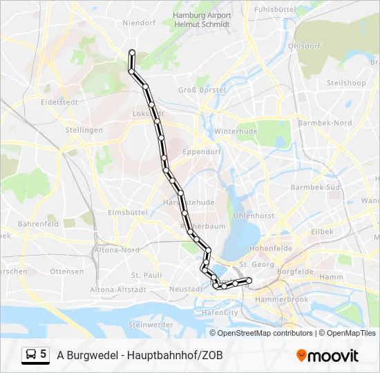 Автобус 5: карта маршрута