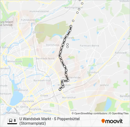 Автобус 8: карта маршрута