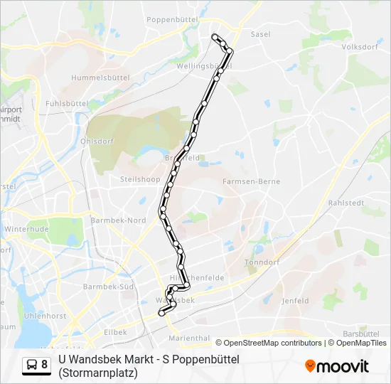 Автобус 8: карта маршрута