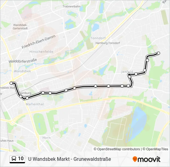 Автобус 10: карта маршрута
