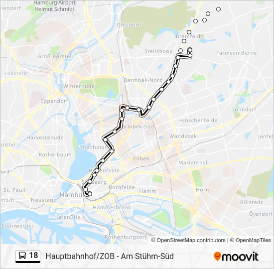 Автобус 18: карта маршрута