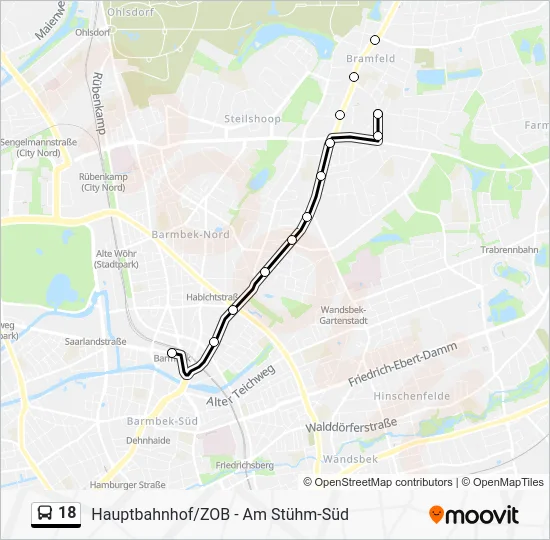 Автобус 18: карта маршрута