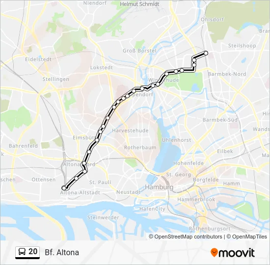 Автобус 20: карта маршрута
