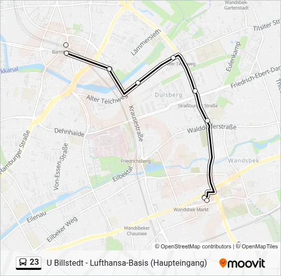 23 Route: Fahrpläne, Haltestellen & Karten - U S Barmbek (Aktualisiert)