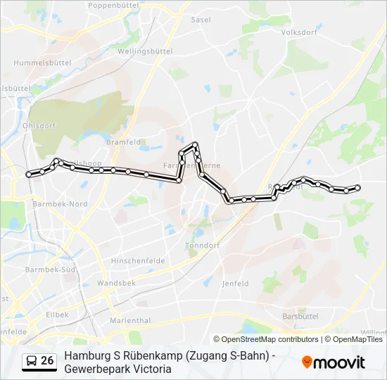 Автобус 26: карта маршрута
