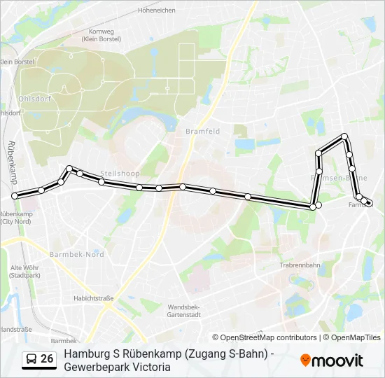 Автобус 26: карта маршрута