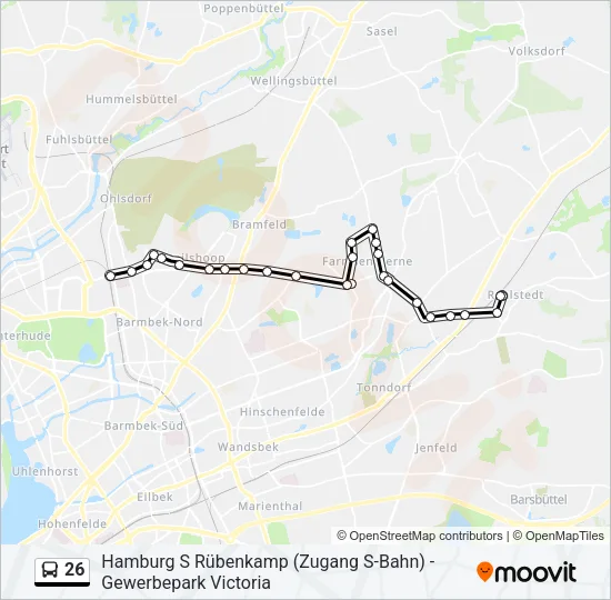 Автобус 26: карта маршрута