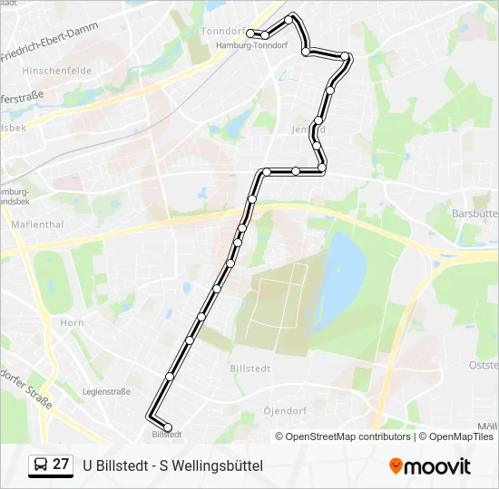 Автобус 27: карта маршрута