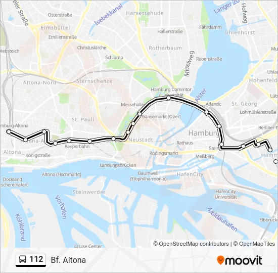 Автобус 112: карта маршрута