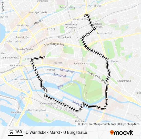 Автобус 160: карта маршрута