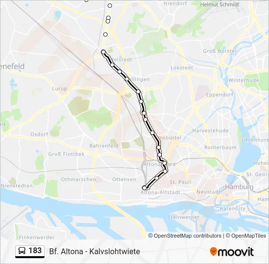 Автобус 183: карта маршрута