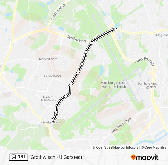 Автобус 191: карта маршрута